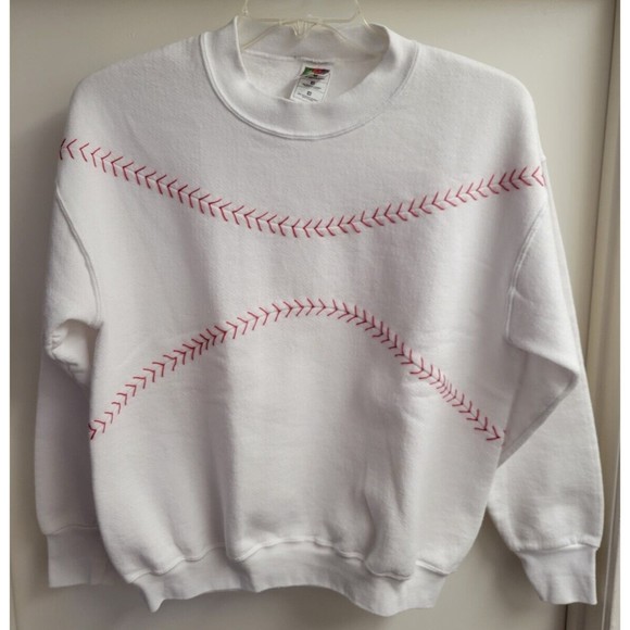 Fruit of the Loom Other - Vintage Baseball Sweatshirt Fruit of the Loom Size Medium Ball Stitching